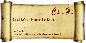 Csikós Henrietta névjegykártya