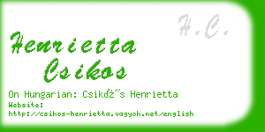 henrietta csikos business card